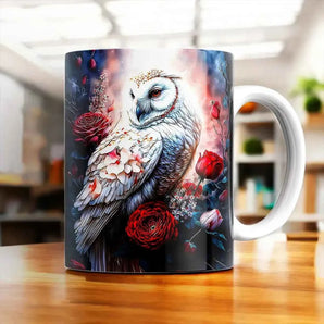 Mug Chouette Effraie illustré à la main en Anjou