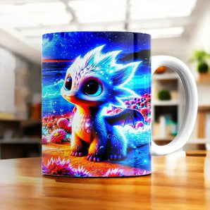 Mug Dragon Blanc illustré à la main en Anjou