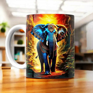 Tasse Éléphant Ancien illustrée à la main en Anjou