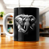 Tasse Éléphant Noir et Blanc illustrée à la main en Anjou