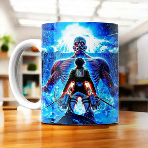 Tasse Eren Attaque des Titans illustrée à la main en Anjou