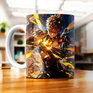 Tasse Genos One Punch Man illustrée à la main en Anjou