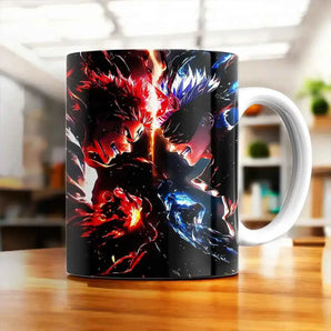 Mug Gojo VS Sukuna Jujutsu Kaisen illustré à la main en Anjou