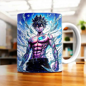 Mug Grey Fairy Tail illustré à la main en Anjou