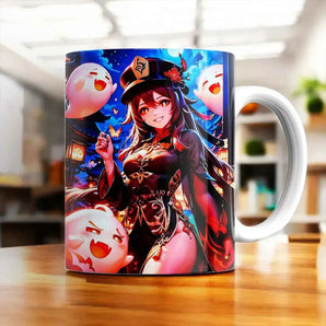 Mug Hu Tao Genshin Impact illustré à la main en Anjou
