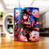 Tasse Hu Tao Genshin Impact illustrée à la main en Anjou