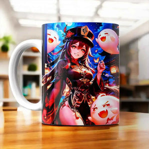 Tasse Hu Tao Genshin Impact illustrée à la main en Anjou