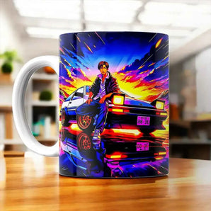 Tasse Initial D illustrée à la main en Anjou