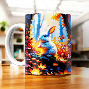 Tasse Lapin Blanc illustrée à la main en Anjou