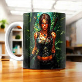 Tasse Lara Croft illustrée à la main en Anjou