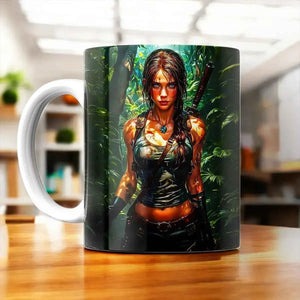 Tasse Lara Croft illustrée à la main en Anjou