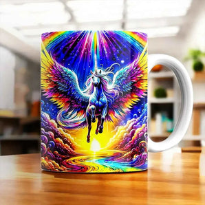Mug Licorne Arc en Ciel illustré à la main en Anjou