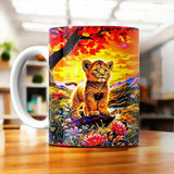 Tasse Lionceau illustrée à la main en Anjou