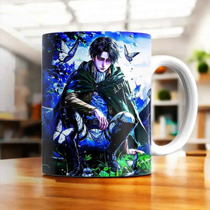 Mug Livai Attaque des Titans illustré à la main en Anjou