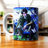 Tasse Livai Attaque des Titans illustrée à la main en Anjou