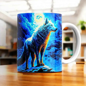 Mug Loup illustré à la main en Anjou