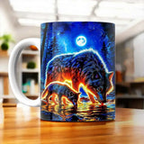 Tasse Loup Famille illustrée à la main en Anjou