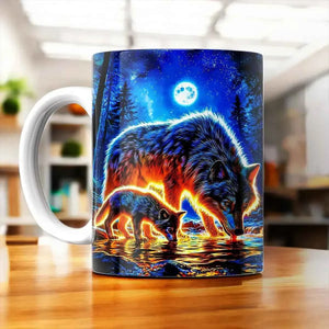 Tasse Loup Famille illustrée à la main en Anjou