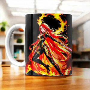 Tasse Mavuika Genshin Impact illustrée à la main en Anjou