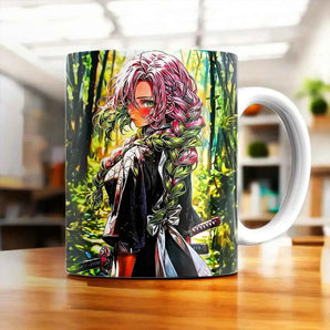 Mug Mitsuri Kanroji Demon Slayer illustré à la main en Anjou