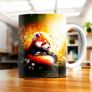 Mug Panda Roux illustré à la main en Anjou