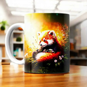 Tasse Panda Roux illustrée à la main en Anjou