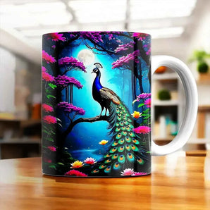 Mug Paon illustré à la main en Anjou