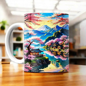 Tasse Cerisier Japonais illustrée à la main en Anjou