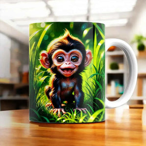 Mug Singe illustré à la main en Anjou