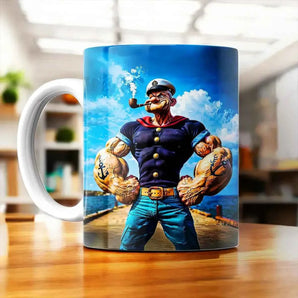 Tasse Popeye illustrée à la main en Anjou