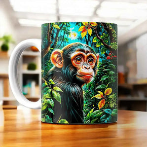 Tasse Gorille illustrée à la main en Anjou