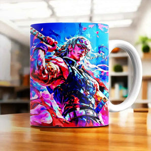 Mug Tengen Uzui Demon Slayer illustré à la main en Anjou