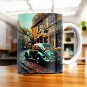 Mug Voiture Ancienne illustré à la main en Anjou