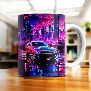 Mug Voiture Américaine illustré à la main en Anjou