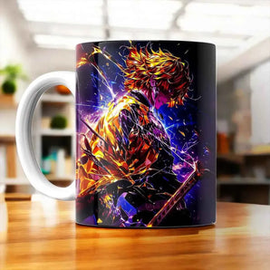 Tasse Zenitsu Demon Slayer illustrée à la main en Anjou