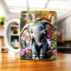 Tasse Éléphant Bébé illustrée à la main en Anjou