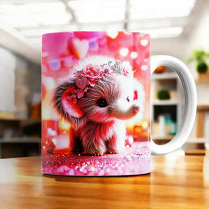 Mug Éléphant Rose illustré à la main en Anjou