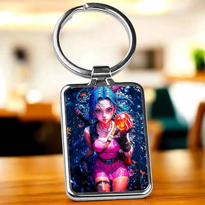 Porte Clé Bulma Dragon Ball illustré à la main en Anjou