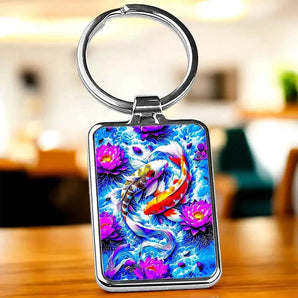 Porte Clé Carpe Koi illustré à la main en Anjou