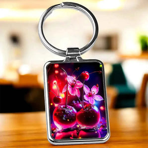Porte Clé Cerise illustré à la main en Anjou