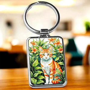 Porte Clé Chat Paisible illustré à la main en Anjou