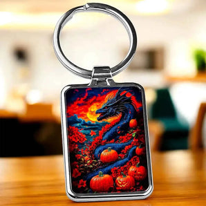 Porte-Clé Dragon Halloween illustré à la main en Anjou