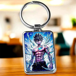 Porte-clé Grey Fairy Tail illustré à la main en Anjou