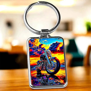 Porte Clé Harley Davidson illustré à la main en Anjou