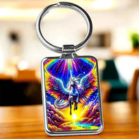 Porte Clé Licorne Arc en Ciel