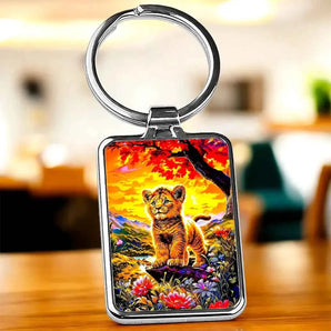 Porte Clé Lionceau illustré à la main en Anjou