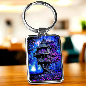Porte Clé Maison de Sorcière illustré à la main en Anjou