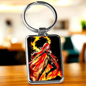 Porte Clé Mavuika Genshin Impact illustré à la main en Anjou