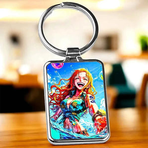 Porte Clé Nami One Piece illustré à la main en Anjou