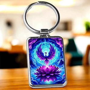 Porte Clé Phoenix illustré à la main en Anjou